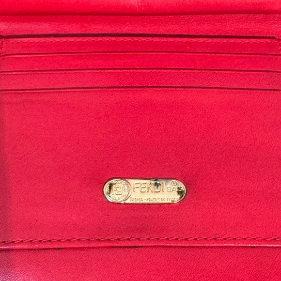 Fendi Leopard/Red Leather Round Wallet SEXY RARE with COA - Picture 9 of 11